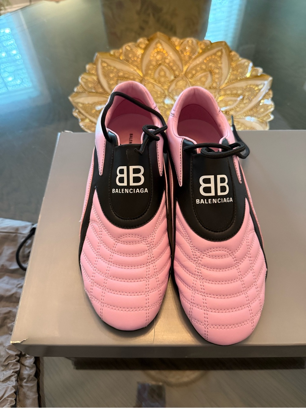 Balenciaga Pink and Black Zen Sneakers, size 39; worn once!